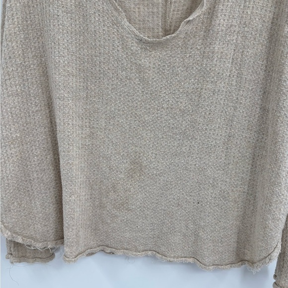 Urban outfitters Out from Under Slouchy Thermal Shirt Waffle beige Knit small - Picture 4 of 16